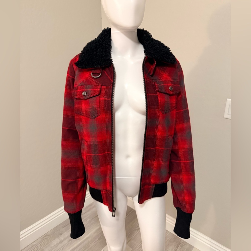 Womens Red Plaid Jacket
